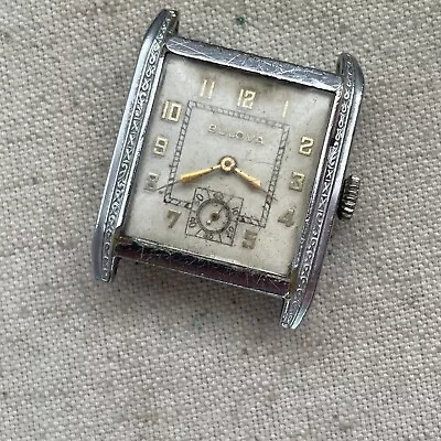 1927 Bulova Mens Wind Up Wristwatch. Art Deco/retro. Flip Up Caseback. • $155