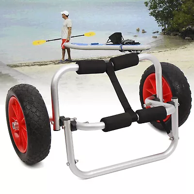 Kayak Boat Trailer Canoe Transport Cart Wheels Carrier Trolley 150 LBS Capacity • £38