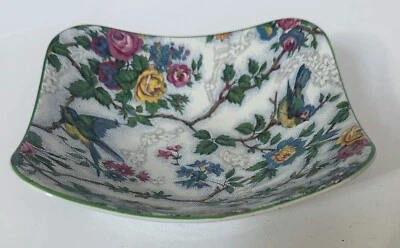 $34.99 • Buy Midwinter Staffordshire ￼Bird Chintz Lorna Doone Rose FLARED Square Bowl England
