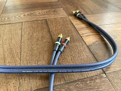 Pair Blue Van Damme 3m Gold Plated Twin RCA LC-OFC Audio Interconnect Hifi Leads • £9.99