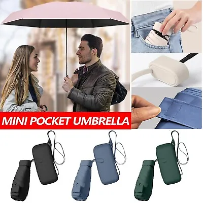 $19.99 • Buy Mini Pocket Umbrella Anti-UV Sun /Rain Windproof 6 Folding Ultra Light Umbrella