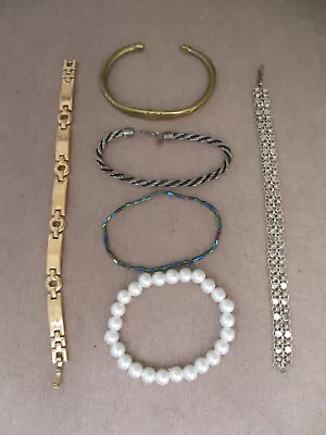 Set Of 6 Bracelets Various Shapes/materials/colours • £7