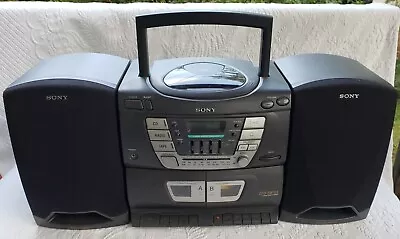 Sony CFD ZW155 Boom Box CD Radio Cassette Player Vintage Retro 1998 Music Rare • $55.19