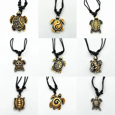 10Pcs NEW Retro Ethnic Tribal Faux Sea Turtle Tortoise Pendant Necklace Gifts • $10.44