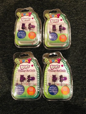 £32 • Buy In Ear Earphones Headphones Buds - 3.5mm Socket Jack Grape Scented Gummy Bear X4