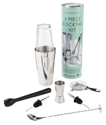 Professional 8 Piece Cocktail Kit Starter Kit Home Kit Recipes Included Bar  • £21.99