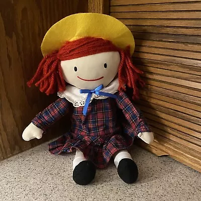 Yottoy Madeline  Cloth Doll 15” 2013 Wearing Plaid Madeline Dress 1994 Eden Toys • $14.99