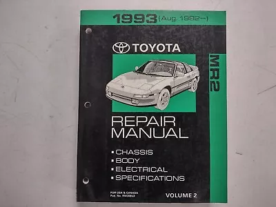 1993 Toyota Mr2 Original Factory Service Manual Shop Repair Volume 2 Only • $47.95