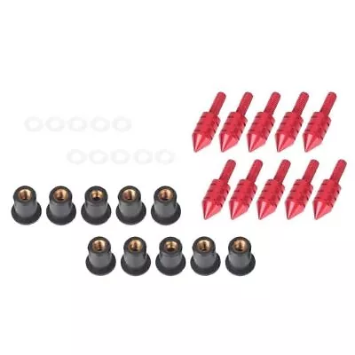 Windscreen Windshield Spike Bolts Nuts Set Fit Yamaha R6 1999-2004 Universal Red • $16.43