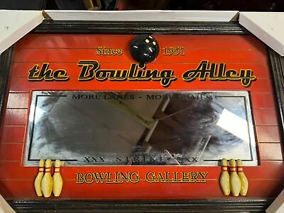 Vintage Bowling Alley Pub Tavern Bar Man Cave Garage Mirror Sign 27X17 • $79.99