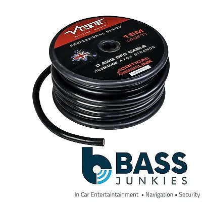 VIBE Pure Oxygen Free 0AWG 5 Meter BLACK Car Amplifier Amp Battery Earth Cable • £100