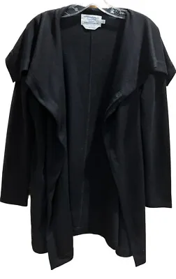 Simply Vera Wang Simply Breathe Black Long Cardigan Zip Sweater Jacket Women’s M • $19.99