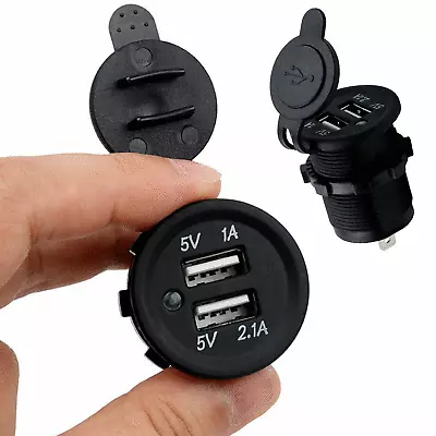 Dual 5V USB Port Car Charger Socket Power Outlet For Motorcycle Boat Marine      • $7.91