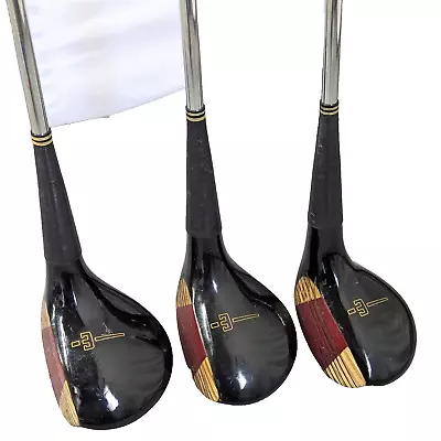 Spalding Executive Professional Left Handed Wood Drivers Golf Clubs Set 1-3-5 • $83.14