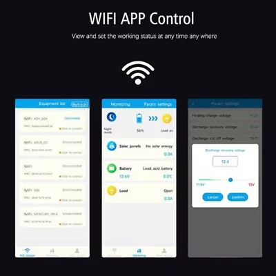 WIFI APP Monitoring Solar Charge Controller For Solar Panel PV Charging • £70.62