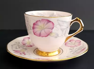 Tuscan English China England Vintage 1950's Pink Morning Glory Tea Cup & Saucer • $18.95