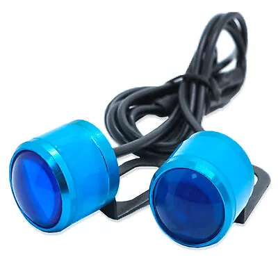 ・Blue Motorcycle LED Strobe Light Aluminum Alloy 12V 2W Flash Warning Brake Lamp • $8.88