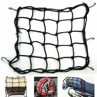 Cargo Net Motorcycle Helmet Mesh Luggage Tie Down Bungee Cord Adjustable Black • $7.58