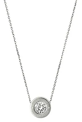 New Michael Kors Brilliance Round Silver-tone Crystal Pave Necklace Msrp $95.00  • $59.95