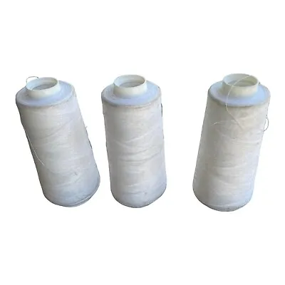 Maxi-Lock Serger 100% Polyester Thread~3 Cones Spools White C1 • $7.99