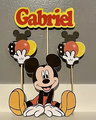 Mickey Mouse Inspired Custom Personalised Cake Topper Add Any Name. • £5