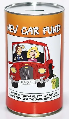 New Car Fund Savings Tin - Large 17.5cm Money Box Money Tin Save For A New Car • £6.95