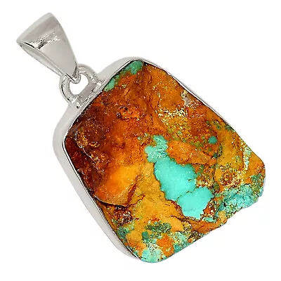 Natural Mexican Turquoise 925 Sterling Silver Pendant Jewelry ALLP-24623 • $15.99
