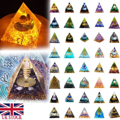 £7.49 • Buy Reiki Chakra Healing Pyramid Orgonite Crystals For Orgone Energy Gemstone Stones