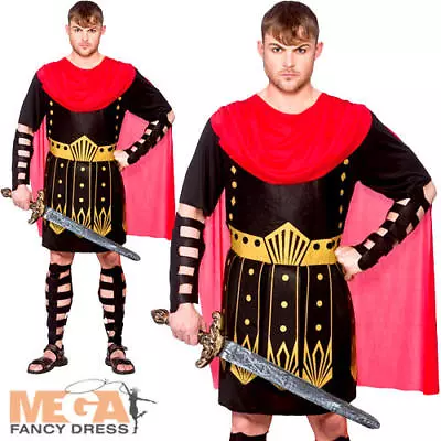 Roman Warrior Mens Fancy Dress Ancient Centurion Greek Gladiator Adults Costume • £15.49