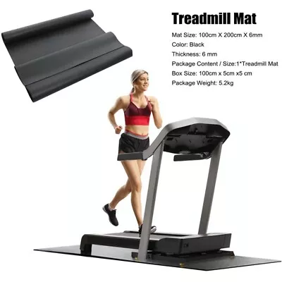 $45.95 • Buy 100CM*200CM Rubber Gym Yoga Exercise Mat Nonslip Floor Treadmills Mats Black