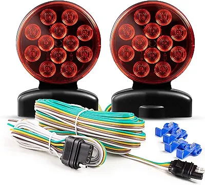 24 LED Magnetic Towing Light Kit 2 Lamps DOT Certified For Boat Trailer RV Truck • $37.99