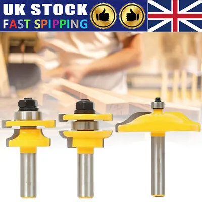 NEW 1/2  Shank Raised Panel Cabinet Door Router Bit Woodwork Milling Cutter Set • £33.86