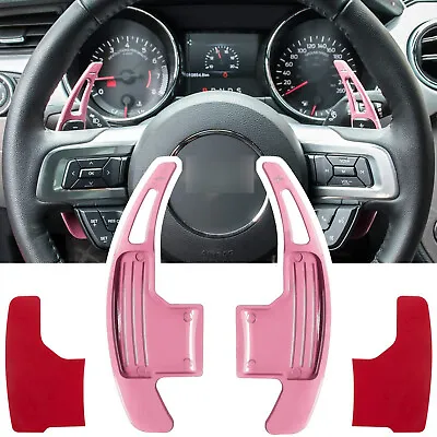 Pink Al Steering Wheel Shift Paddle Extended Shifter Trim For Ford Mustang 2015+ • $30.35
