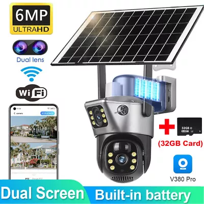 Dual Lens Security Camera Wireless 6MP HD WiFi IP PTZ Home Outdoor CCTV V380 Pro • $19.99