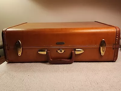 Vintage Samsonite Model #4632 Brown Leather Hard Shell Luggage Suitcase Shwayder • $25