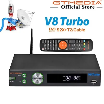 GTMEDIA V8 Turbo Combo Satellite TV Receiver Decoder HEVC HD Tuner Box H.265 PVR • $68.99