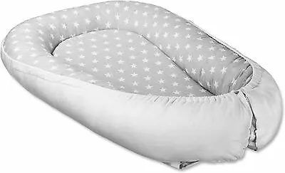 Baby Double-sided Soft Cocoon Bed Grey/Small White Stars • £26.99