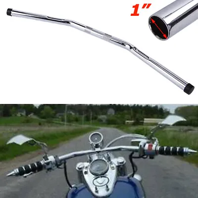 $38.20 • Buy Motorcycle CHROME 1  Handlebars Z Bar Drag Bars Handle Bar For Harley Choppers