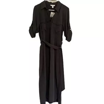 Women’s Topshop Belted Short Sleeve Collared Shirt Midi Dress NWOT • $30