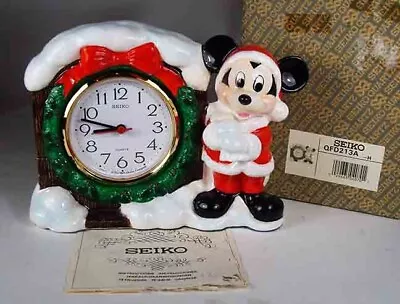 Seiko Disney: Mickey Mouse In Santa Outfit Tabletop Alarm Clock • $40