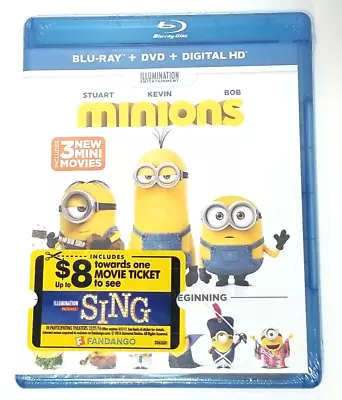 Minions Blu-ray + DVD + Digital HD 3 New Mini Movies NEW Factory Sealed • $6.97