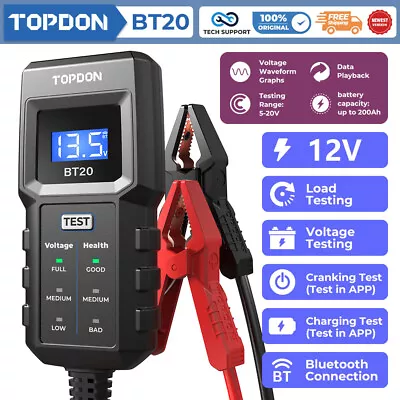 TOPDON BT20 12V Vehicle Battery Tester Checker Universal For Car Truck SUV ATV • $18.99