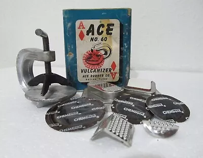 Vintage Ace #60 Vulcanizer Patch Kit Clamp Rubber Tire Repair Gas Oil Auto • $29.99