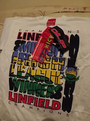 LINFIELD Irish League Winners 92-93 Season Boys T-Shirt With All Original Labels • £24.99