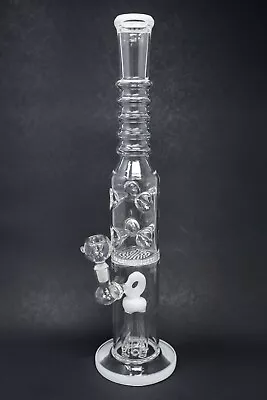 16  Glass White Jellyfish Honeycomb Percolator Hookah Water Pipe Tobacco Bong  • $69.99