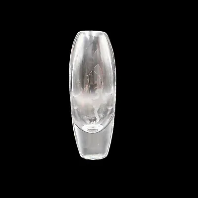 VTG Kosta Boda Vicke Lindstrand Girl Jump Rope 8   Etched Clear Art Glass Vase • $63.99