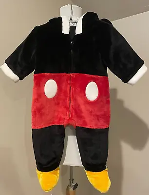 MICKEY MOUSE Disney Baby Infants Romper Costume Halloween - Sz 9-12 Mos Months • $19.57
