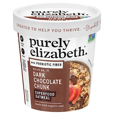 Purely Elizabeth Oatmeal Cup Dark Chocolate Chunk 1.76 Oz (Pack Of 12) • £43.53