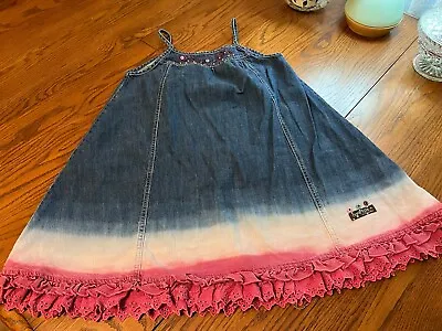 Vtg Naartjie Girls XXXXL 10 Denim Ombre Sun Dress • $18