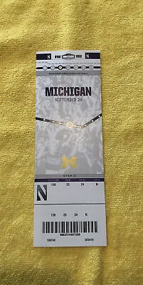 Northwestern Football Ticket Stub 9-29-18 Ryan Field Vs. Michigan Wolverines • $19.95
